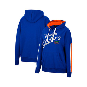 Women's Royal Florida Gators Serena Oversized Sleeve Striping V-Neck Pullover Hoodie