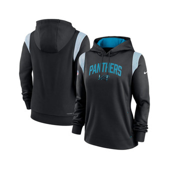 Women's Black Carolina Panthers Sideline Stack Performance Pullover Hoodie