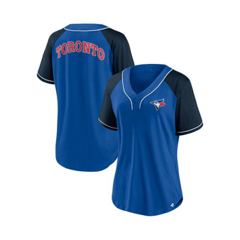 Women's Branded Royal Toronto Blue Jays Ultimate Style Raglan V-Neck T-shirt