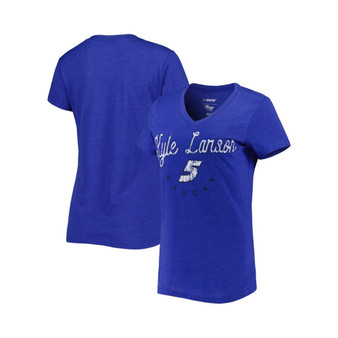 Women's Royal Kyle Larson Bump & Run V-Neck T-shirt
