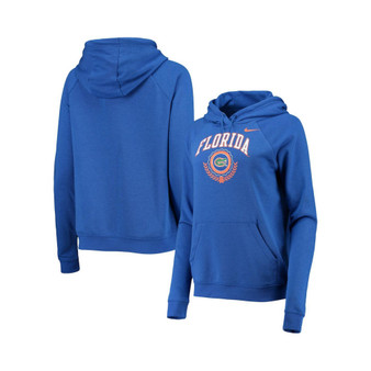 Women's Royal Florida Gators Varsity Fleece Tri-Blend Raglan Pullover Hoodie