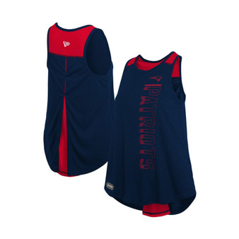 Women's Navy and Red New England Patriots Combine Authentic Over The Top Tank Top