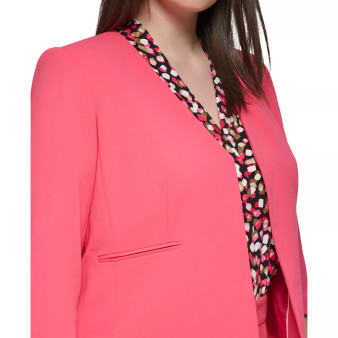 Plus Size Open-Front Scuba Crepe Jacket