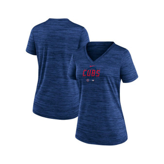 Women's Royal Chicago Cubs Authentic Collection Velocity Practice Performance V-Neck T-shirt