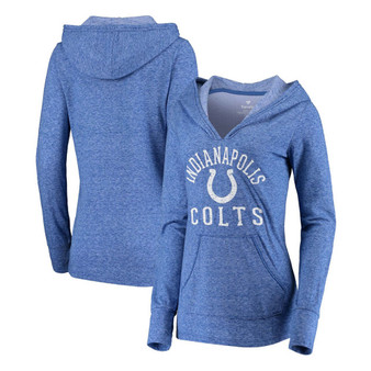 Women's Royal Indianapolis Colts Doubleface Slub Pullover Hoodie