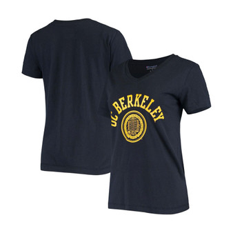 Women's Navy Cal Bears University College Seal V-Neck T-shirt