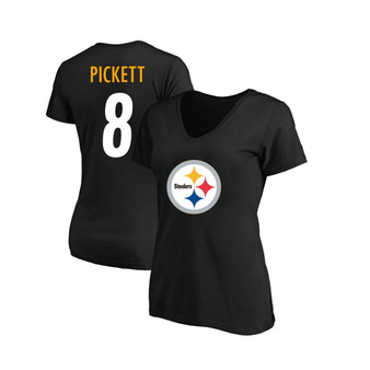 Women's Branded Kenny Pickett Black Pittsburgh Steelers Plus Size Player Name & Number V-Neck T-shirt
