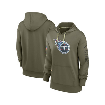 Women's Olive Tennessee Titans 2022 Salute to Service Performance Pullover Hoodie