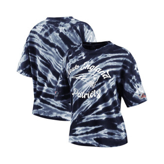 Women's Navy New England Patriots Tie-Dye T-Shirt