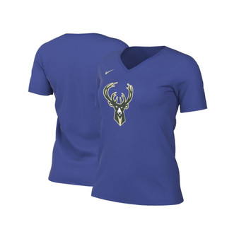 Women's Royal Milwaukee Bucks 2022/23 City Edition Essential V-Neck T-shirt