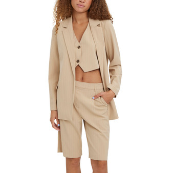 Women's Long-Sleeve Pinstripe Blazer