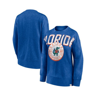 Women's Branded Heathered Royal Florida Gators Jump Distribution Pullover Sweatshirt