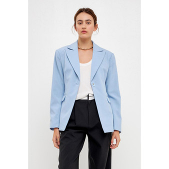 Women's One Button Fitted Blazer
