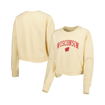 Women's Cream Wisconsin Badgers Classic Campus Corded Timber Sweatshirt