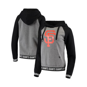 Women's Gray and Black San Francisco Giants Band Raglan Pullover Hoodie