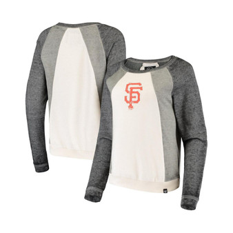 Women's White and Gray San Francisco Giants Fade Out Raglan Sweatshirt
