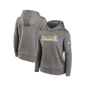 Women's Heather Charcoal Los Angeles Rams Super Bowl LVI Champions Pullover Hoodie