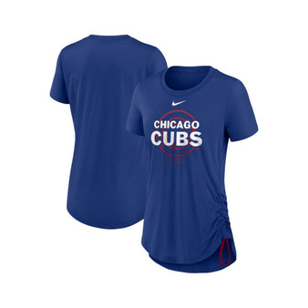 Women's Royal Chicago Cubs Side Cinch Fashion Tri-Blend Performance T-shirt