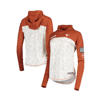 Women's Gray, Texas Orange Texas Longhorns OHT Military-inspired Appreciation Mission Arctic Camo Hoodie Long Sleeve T-shirt