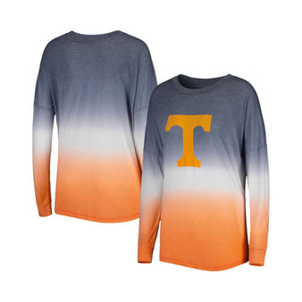 Women's Gray, Tennessee Orange Tennessee Volunteers Winkle Dip Dye Long Sleeve T-shirt