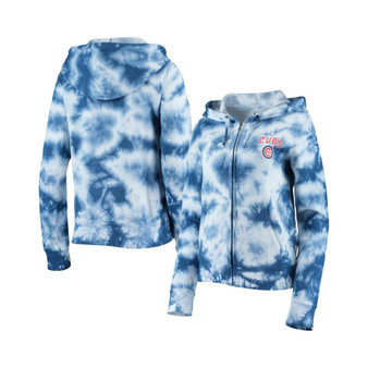 Women's Royal Chicago Cubs Tie-Dye Fleece Full-Zip Hoodie