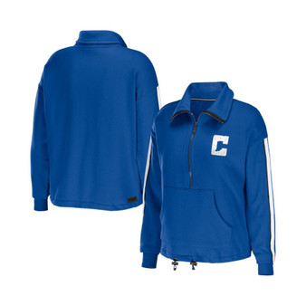 Women's Royal Indianapolis Colts Logo Stripe Half-Zip Top
