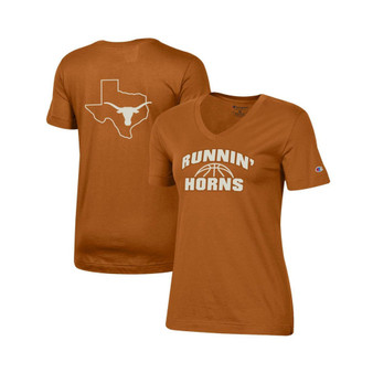 Women's Texas Orange Texas Longhorns Runnin' Horns V-Neck T-shirt
