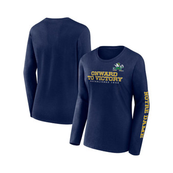 Women's Branded Navy Notre Dame Fighting Irish Rally Cry 2-Hit T-shirt