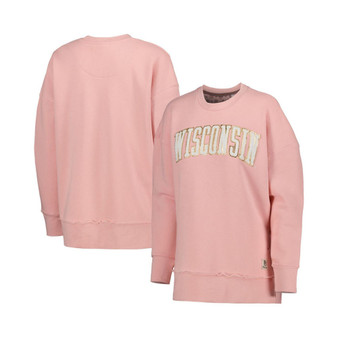 Women's Pink Wisconsin Badgers La Jolla Fleece Pullover Sweatshirt