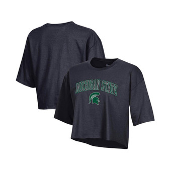 Women's Black Michigan State Spartans Cropped Boyfriend T-shirt