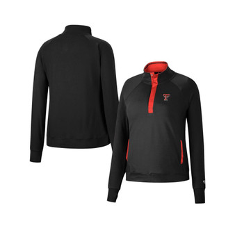 Women's Black Texas Tech Red Raiders Kipling Raglan Quarter-Snap Top