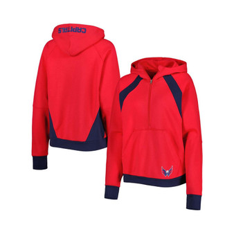 Women's Red Washington Capitals Wishbone Half-Zip Hoodie