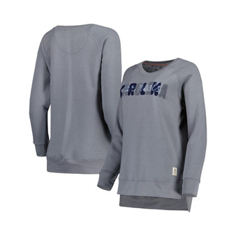 Women's Gray North Carolina Tar Heels Pinehurst Chenille Raglan Pullover Sweatshirt
