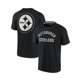 Men's and Women's Black Pittsburgh Steelers Super Soft Short Sleeve T-shirt