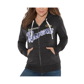 Women's by Alyssa Milano Black Baltimore Ravens All American Full-Zip Hoodie
