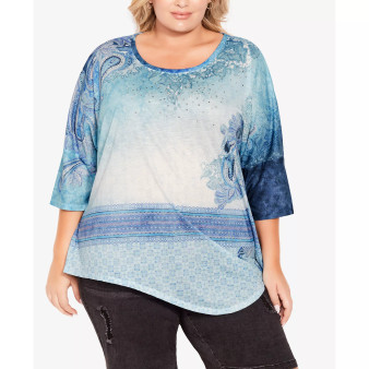 Plus Size Point Front Top
