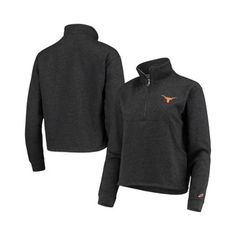Women's Heathered Black Texas Longhorns Victory Springs Half-Zip Sweatshirt