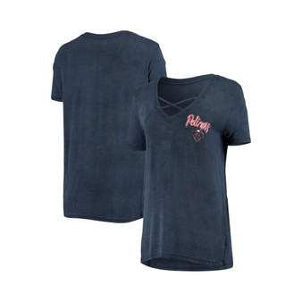 Women's 5th & Ocean by Navy New Orleans Pelicans Potassium Cross V-Neck T-shirt