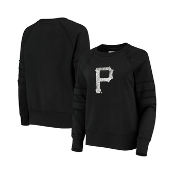 Women's Black Pittsburgh Pirates Bases Loaded Scoop Neck Sweatshirt