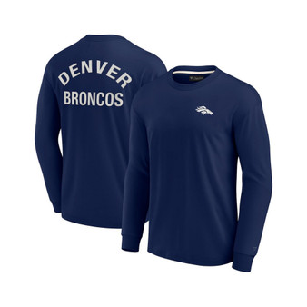 Men's and Women's Navy Denver Broncos Super Soft Long Sleeve T-shirt