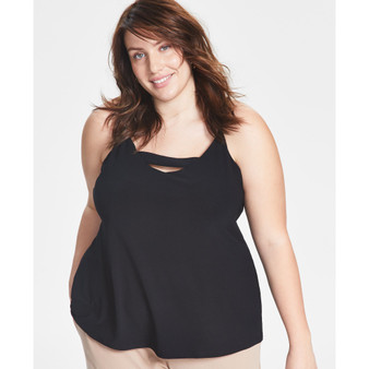Trendy Plus Size Zip-Back Halter Top, Created for Macy's