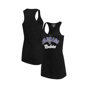 Women's Black Colorado Rockies Multicount Racerback Tank Top