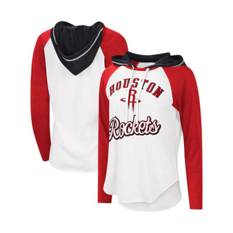 Women's White Houston Rockets MVP Raglan Hoodie Long Sleeve T-shirt