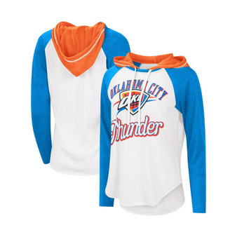 Women's White Oklahoma City Thunder MVP Raglan Hoodie Long Sleeve T-shirt