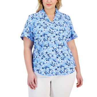 Plus Size Idyllic Fauna Button-Front Shirt, Created for Macy's