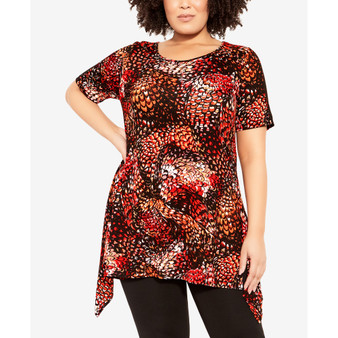 Plus Size Ayla Mesh Sleeve Tunic Top