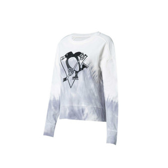 Women's Gray, White Pittsburgh Penguins Orchard Tie-Dye Long Sleeve T-shirt