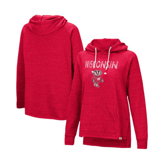Women's Red Wisconsin Badgers Nollie Slub Raglan Pullover Hoodie
