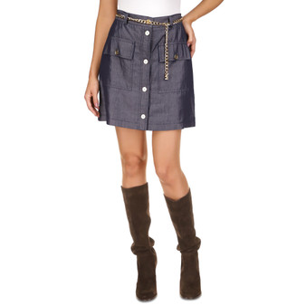 Women's Pocket-Front Chain-Belt Skirt