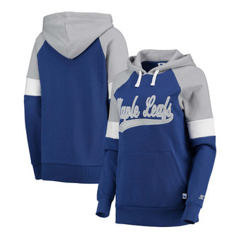 Women's Blue-Gray Toronto Maple Leaf's Shutout Raglan Pullover Hoodie